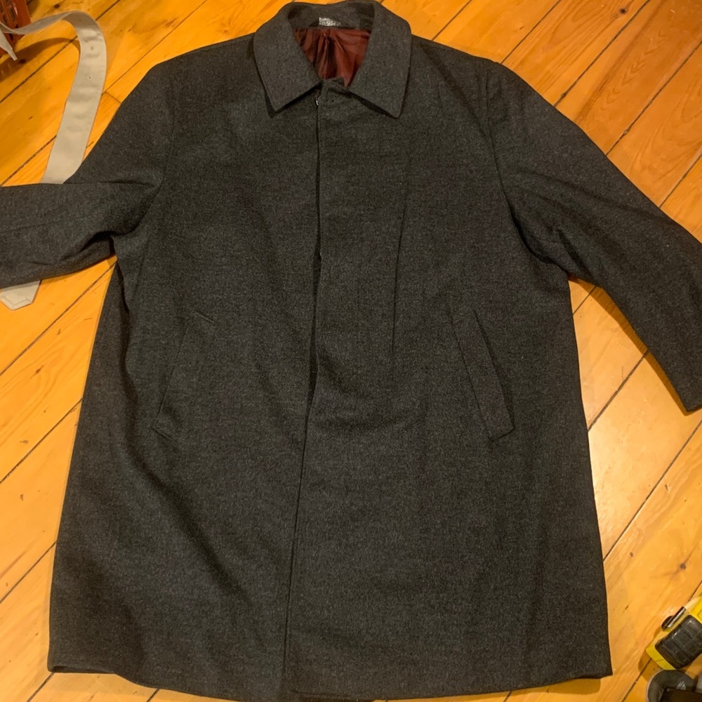 IKE BEHAR CASHMERE WOOL BLEND GRAY TOPCOAT - Picture 7 of 13
